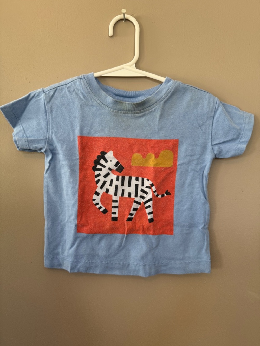 Hanna Andersson Light Blue Kids Zebra Graphic Tee